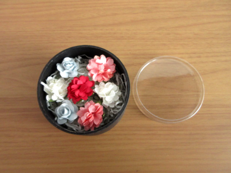 ペーパーフラワーの円筒ケースの蓋②
