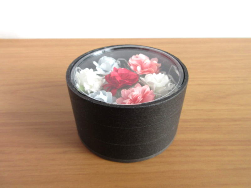 ペーパーフラワーの円筒ケースの蓋①